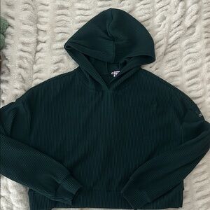 ALO Yoga Dark Green Ribbed Hoodie